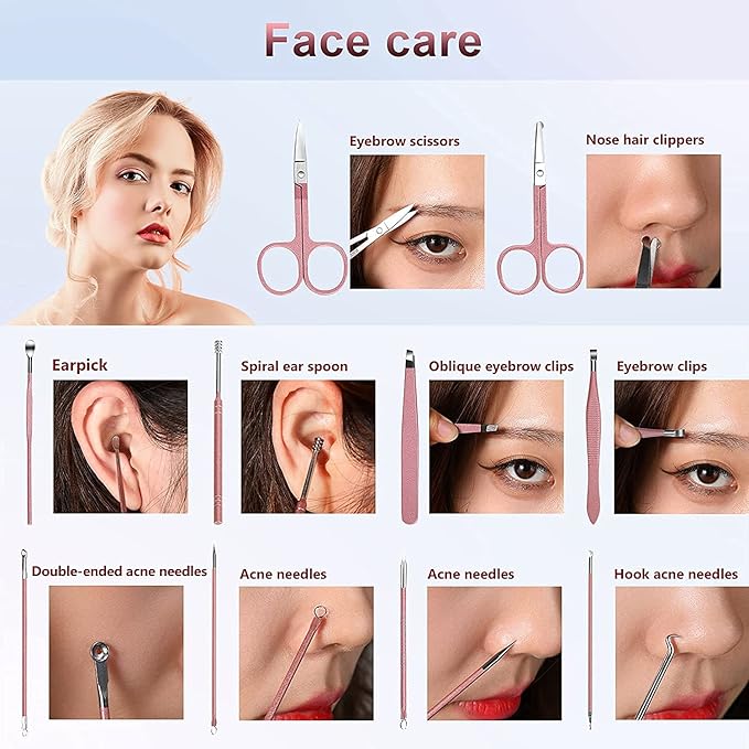 MANICURE & GROOMING PREMIUM 26PCS SET PINK