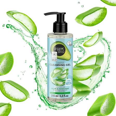 ORGANIC SHOP GENTLE CLEANSING GEL FOR ALL SKIN TYPES AVOCADO AND ALOE 200ML COSMOS NATURAL (IONC