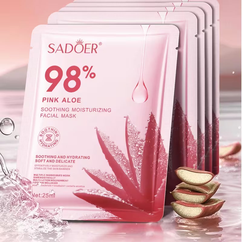 SADOER PINK ALOE VERA SOOTHING MOISTURIZING FACIAL MASK 25ML