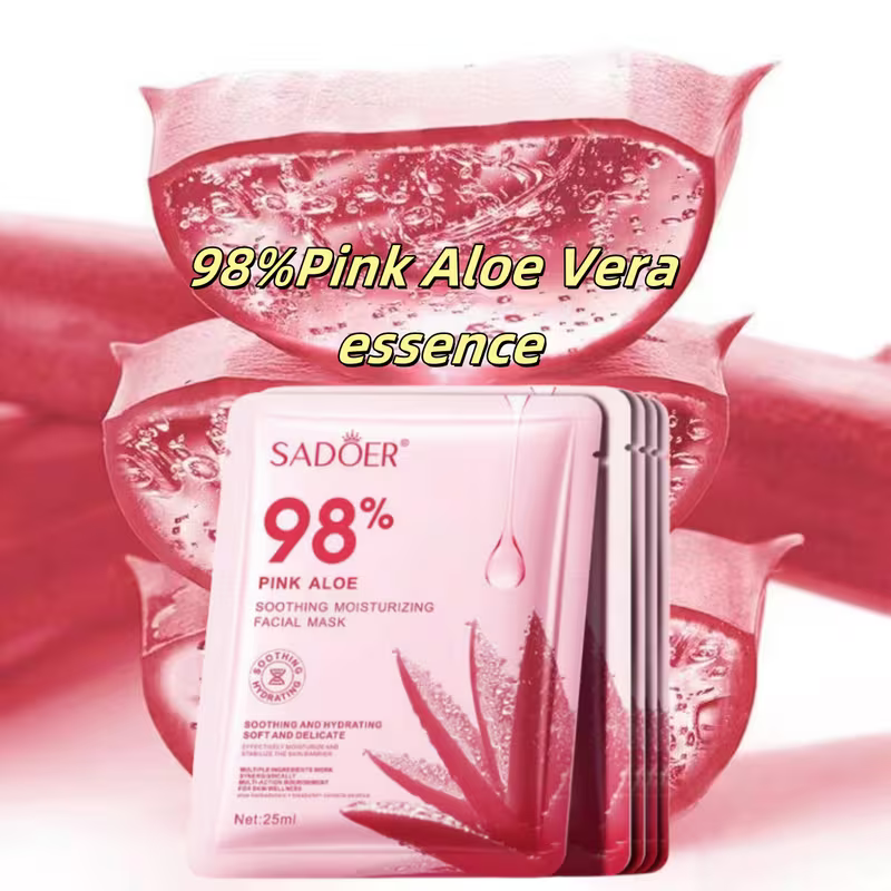 SADOER PINK ALOE VERA SOOTHING MOISTURIZING FACIAL MASK 25ML