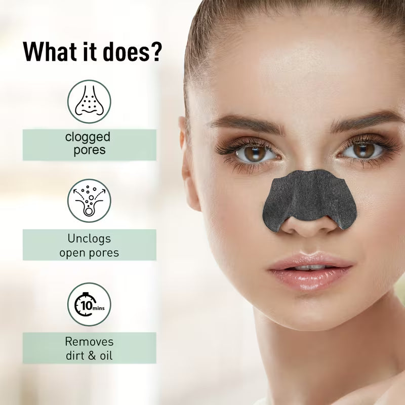 NOSE PORE STRIPS + CHARCOAL DEEP CLEANSING