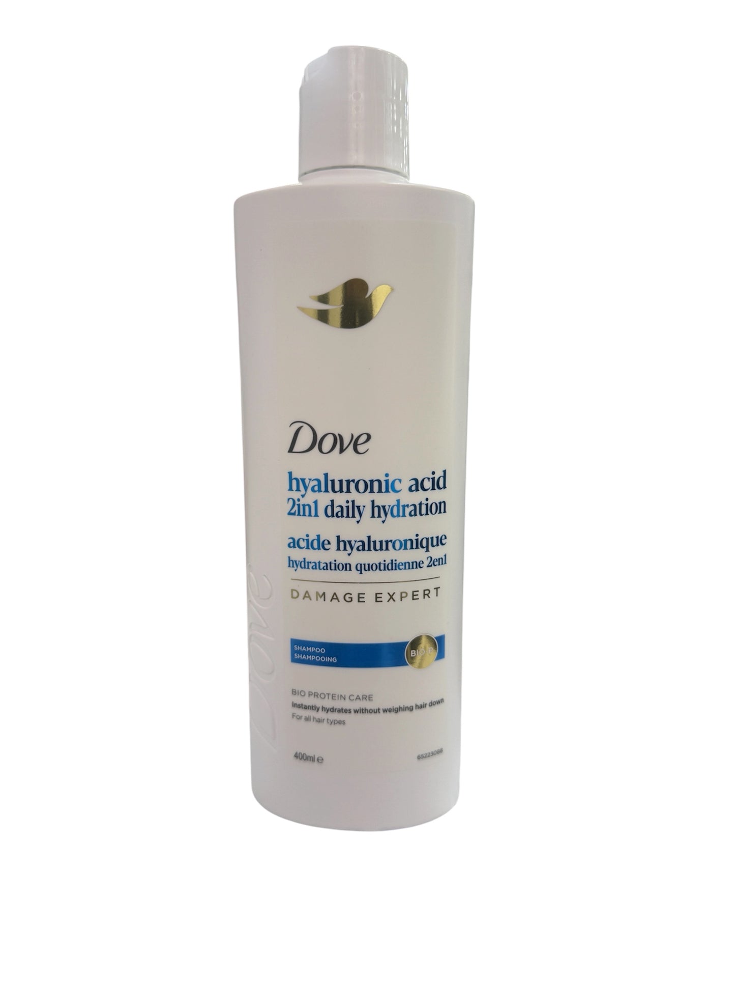 DOVE HYALURONIC ACID 2 IN 1 DAILY HYDRATION DAMAGE EXPERT SHAMPOO 400ML