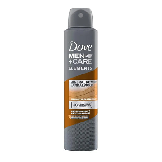 DOVE DEODORANT MEN MINERAL POWDER SANDAL WOOD 250ML