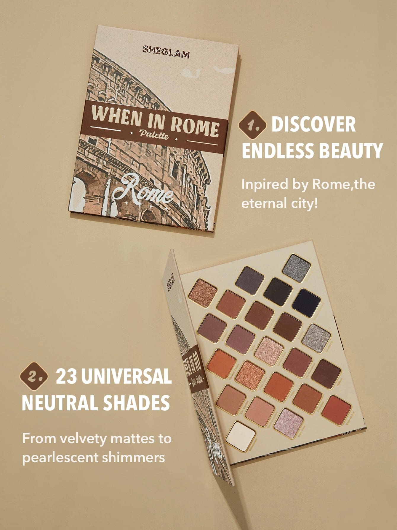 SHEGLAM WHEN IN ROME 23 COLOR PALETTE