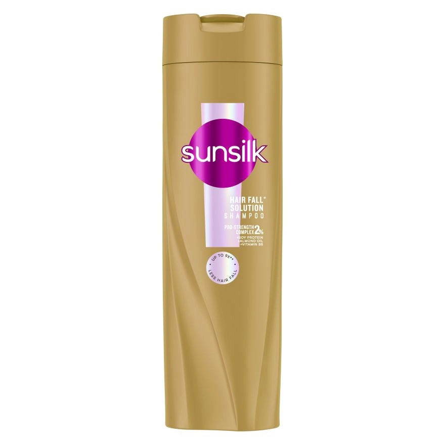 SUNSILK HAIRFALL SOLUTION SHAMPOO +SOY PROTEIN +ALMOND OIL +VITAMIN B5 300ML