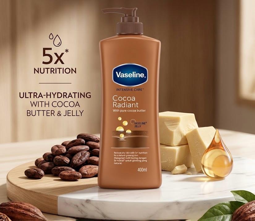 VASELINE COCOA RADIENT WITH PURE COCOA BUTTER 400ML
