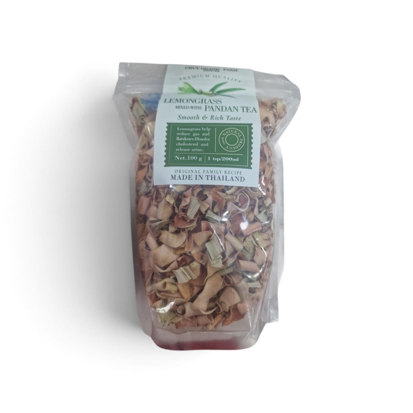 HERBCARE LEMONGRASS MIXED WITH PANDAN TEA  SMOOTH AND RICH TASTE 100G