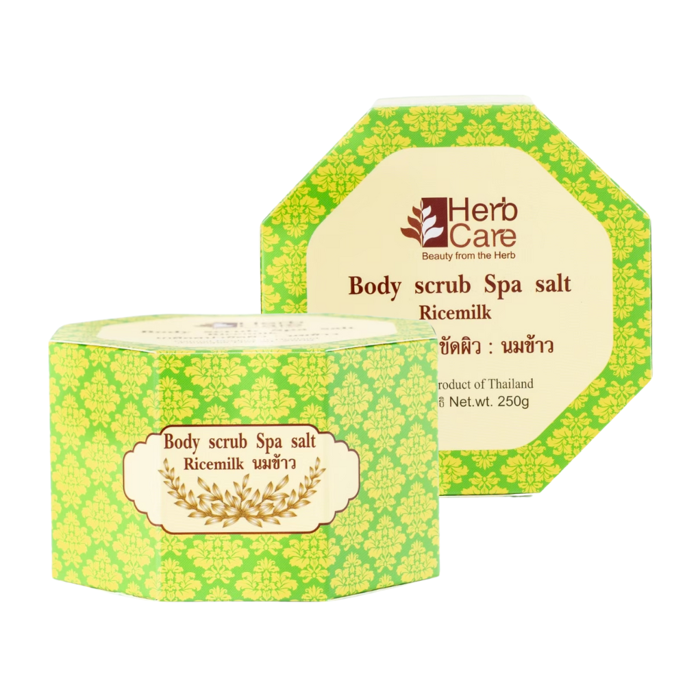 HERBCARE BODY SCRUB SPA SALT RICE MILK 250G