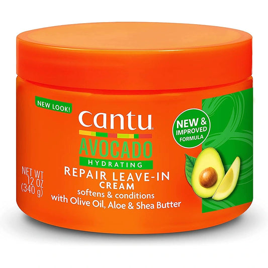 CANTU AVOCADO HYDRATING REPAIR LEAVE-IN CREAM WITH OLIVE OIL, ALOE & SHEA BUTTER 12OZ