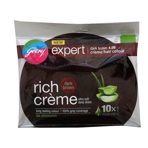 GODREJ EXPERT DARK BROWN 4.06 CREME HAIR COLOR 20G+20ML