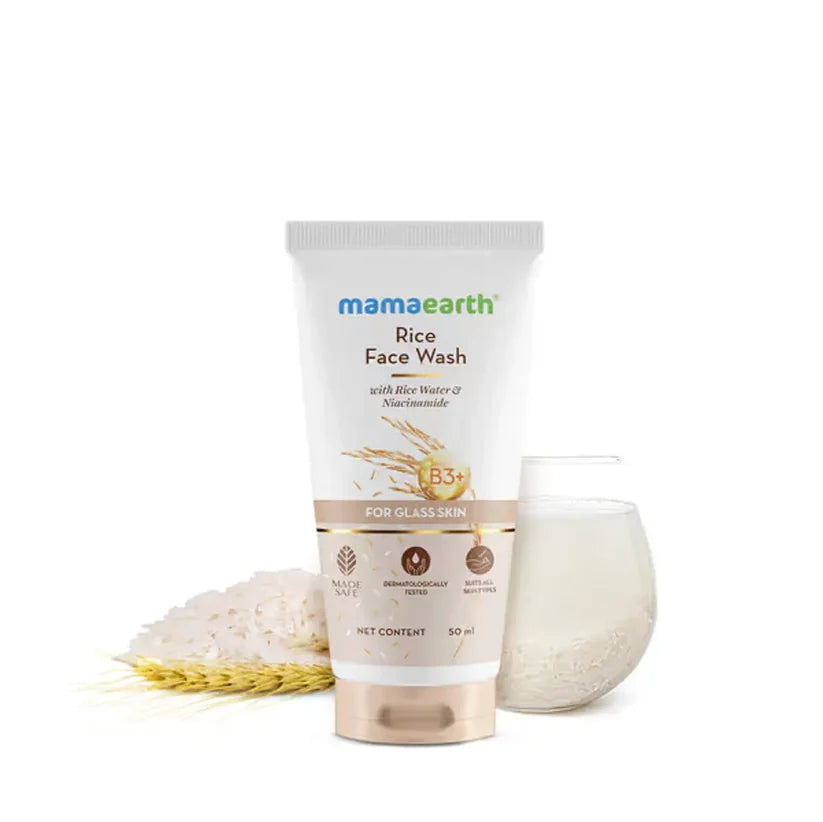 MAMAEARTH RICE DEWY BRIGHT FACE WASH WITH RICE WATER & NIACINAMIDE 50ML