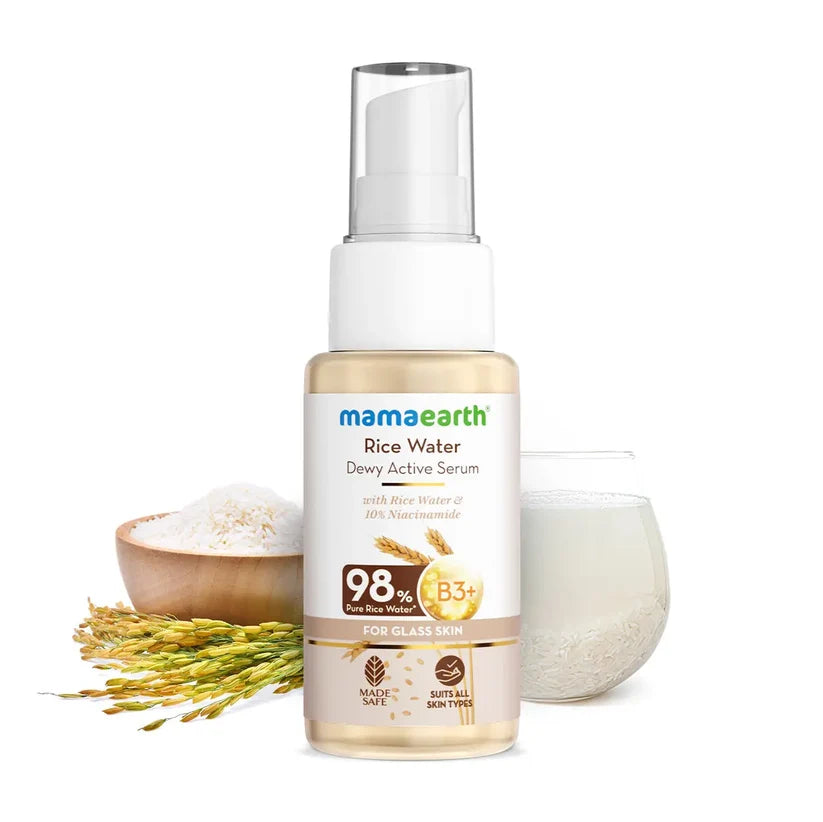MAMAEARTH RICE WATER DEWY ACTIVE SERUM WITH RICE WATER & NIACINAMIDE 50ML